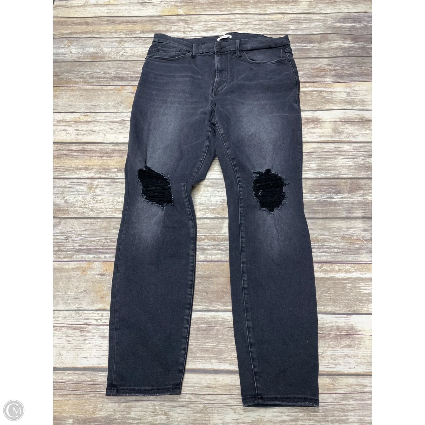 Jeans Straight By Good American In Grey Denim, Size: 14