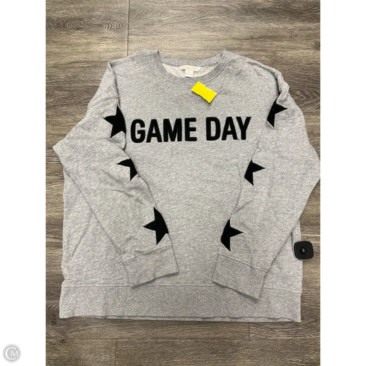 Sweatshirt Crewneck By Shiraleah In Grey, Size: L