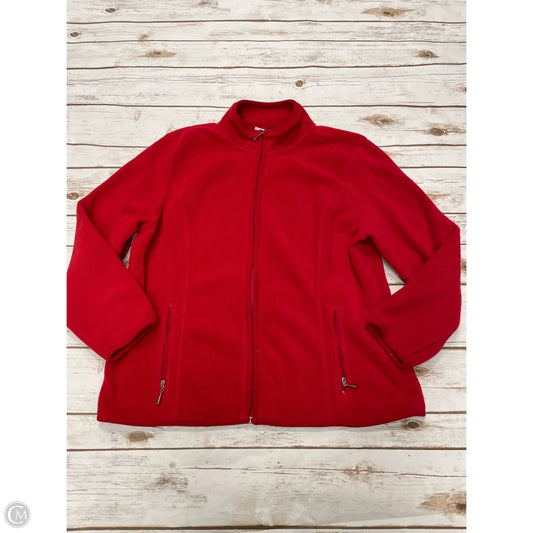 Jacket Fleece By Karen Scott In Red, Size: Xlp