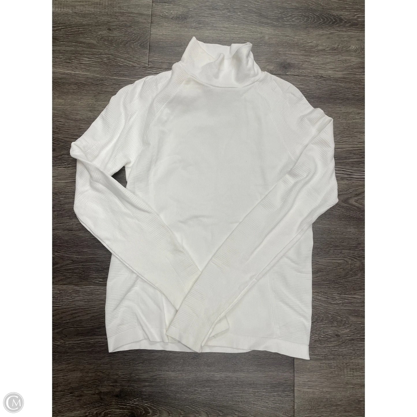 Athletic Top Long Sleeve Collar By Athleta In White, Size: M