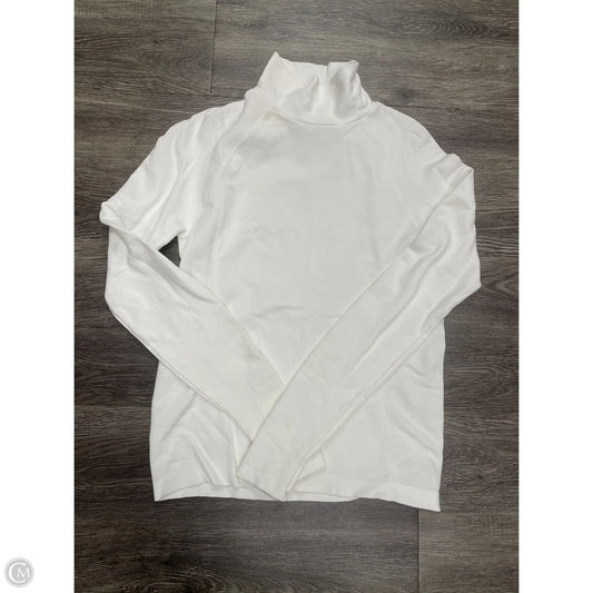 Athletic Top Long Sleeve Collar By Athleta In White, Size: M