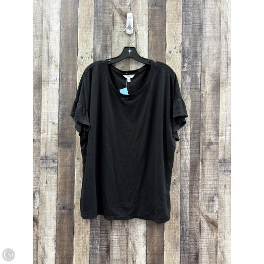 Top Short Sleeve By Time And Tru In Black, Size: 2x