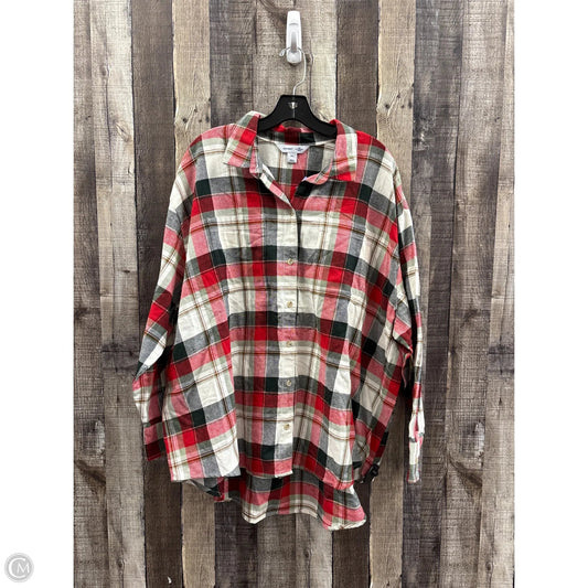 Top Long Sleeve By Old Navy In Plaid Pattern, Size: Xxl