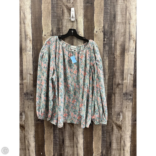 Top Long Sleeve By Ava & Viv In Floral Print, Size: 3x