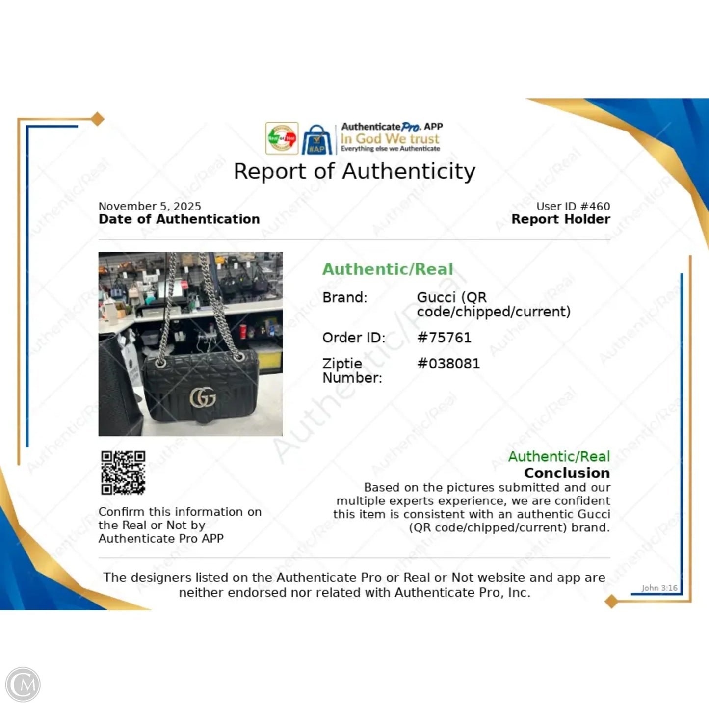 Crossbody Luxury Designer By Gucci, Size: Medium