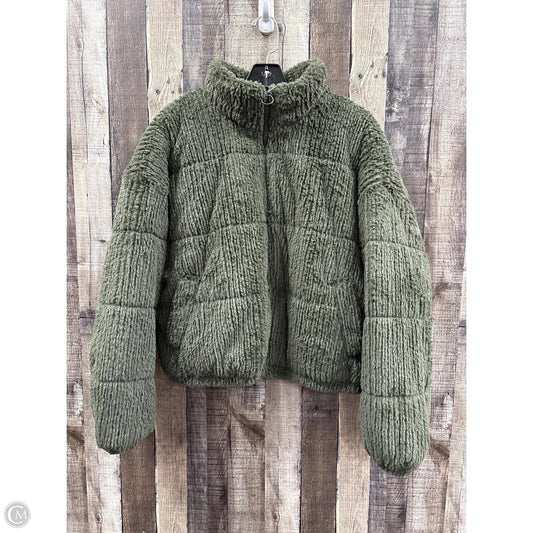 Jacket Faux Fur & Sherpa By Wild Fable In Green, Size: L