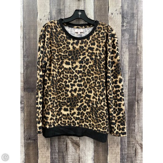 Top Long Sleeve By Per Se In Animal Print, Size: M