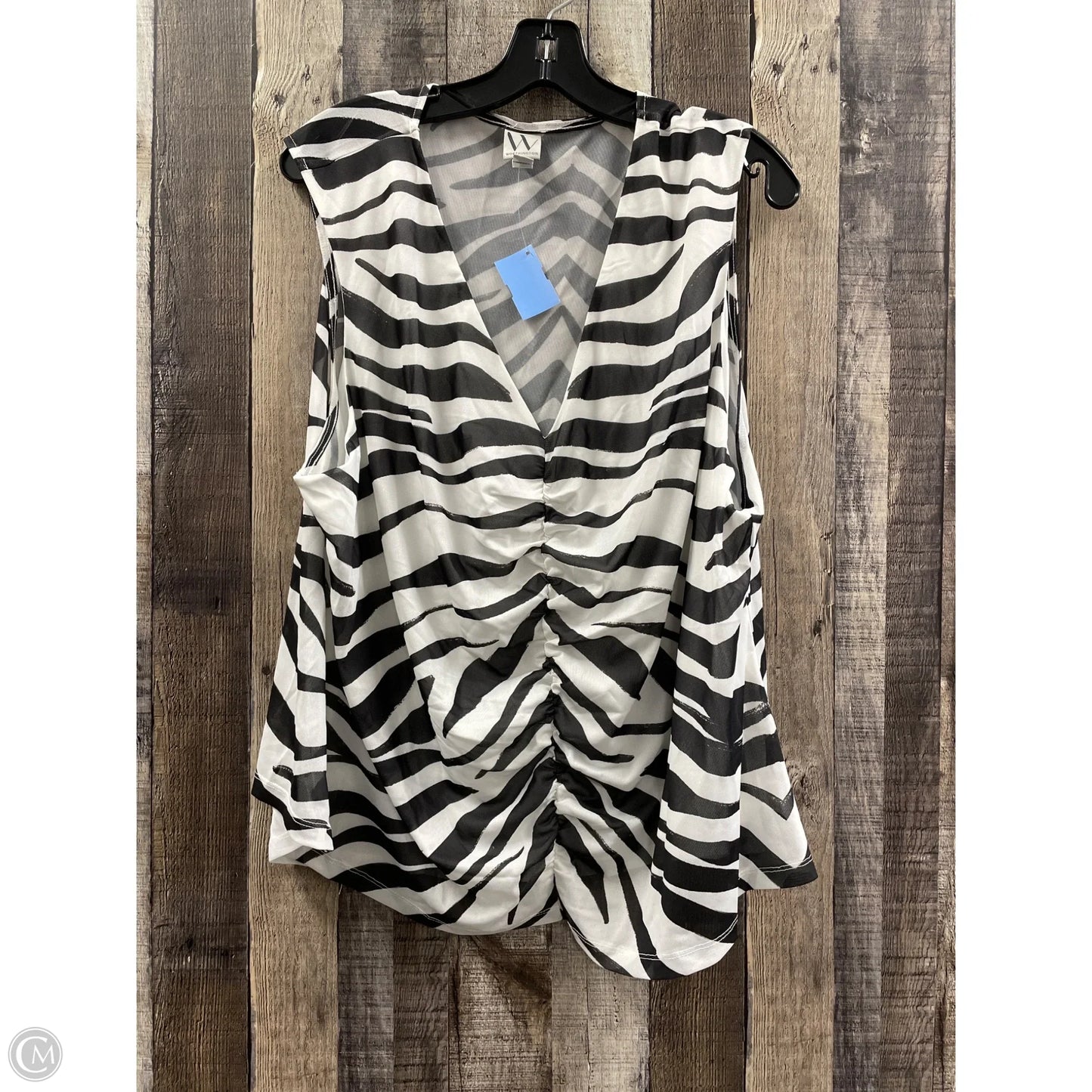 Top Short Sleeve By Worthington In Zebra Print, Size: 3x