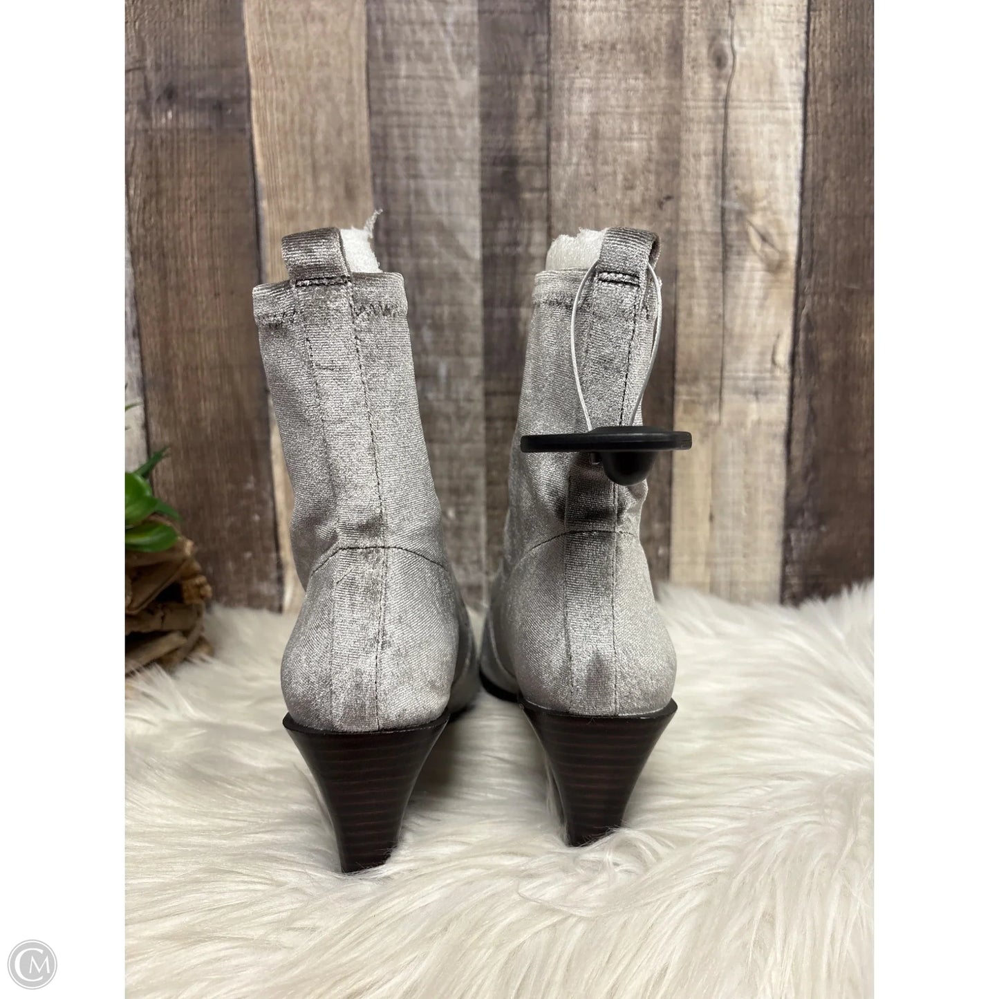Boots Ankle Heels By Nine West In Grey, Size: 8