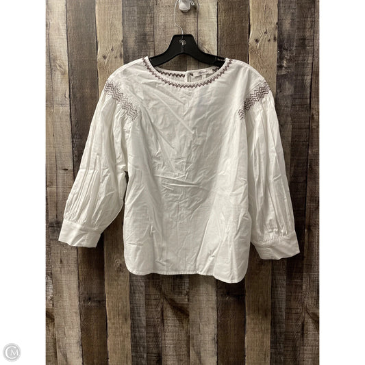 Top Long Sleeve By Madewell In White, Size: S