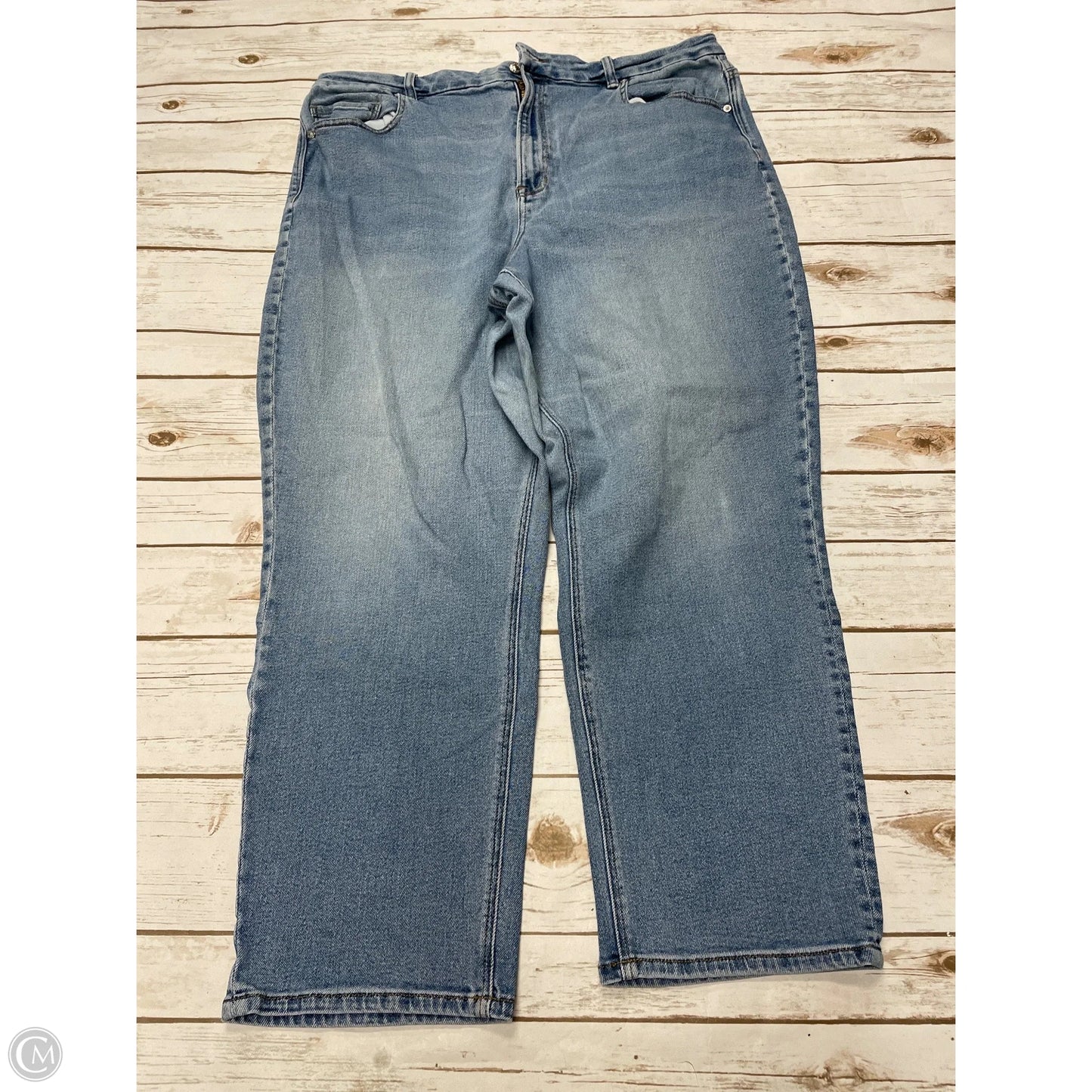 Jeans Straight By American Eagle In Blue Denim, Size: 20