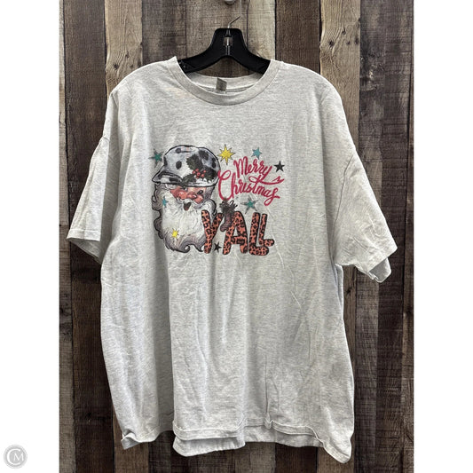 Top Long Sleeve By Gildan In Grey, Size: 2x