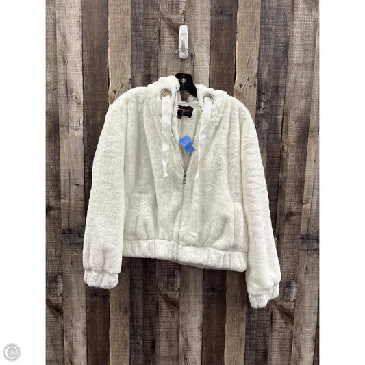 Jacket Faux Fur & Sherpa By Ambiance Apparel In White, Size: S