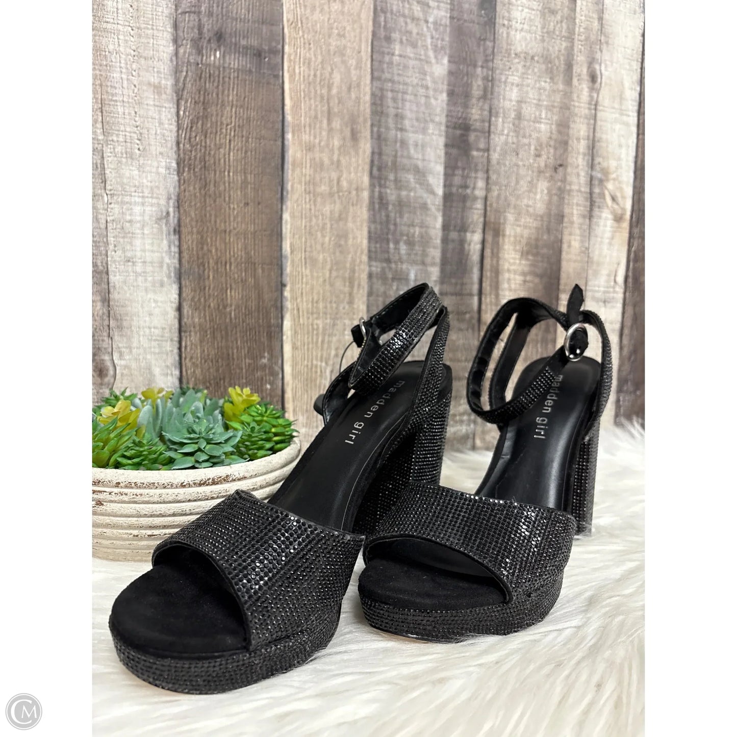 Sandals Heels Block By Madden Girl In Black, Size: 7.5