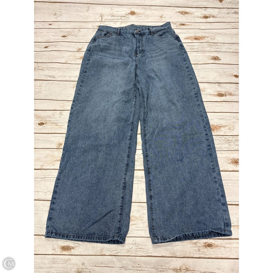 Jeans Wide Leg By Shein In Blue Denim, Size: Xl