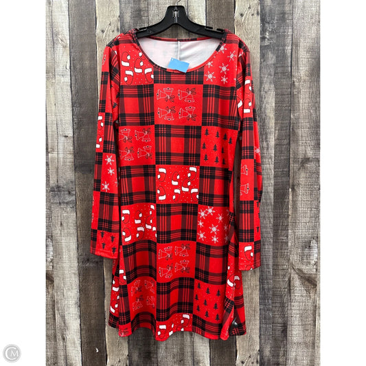 Dress Casual Short By Cmf In Black & Red, Size: Xl