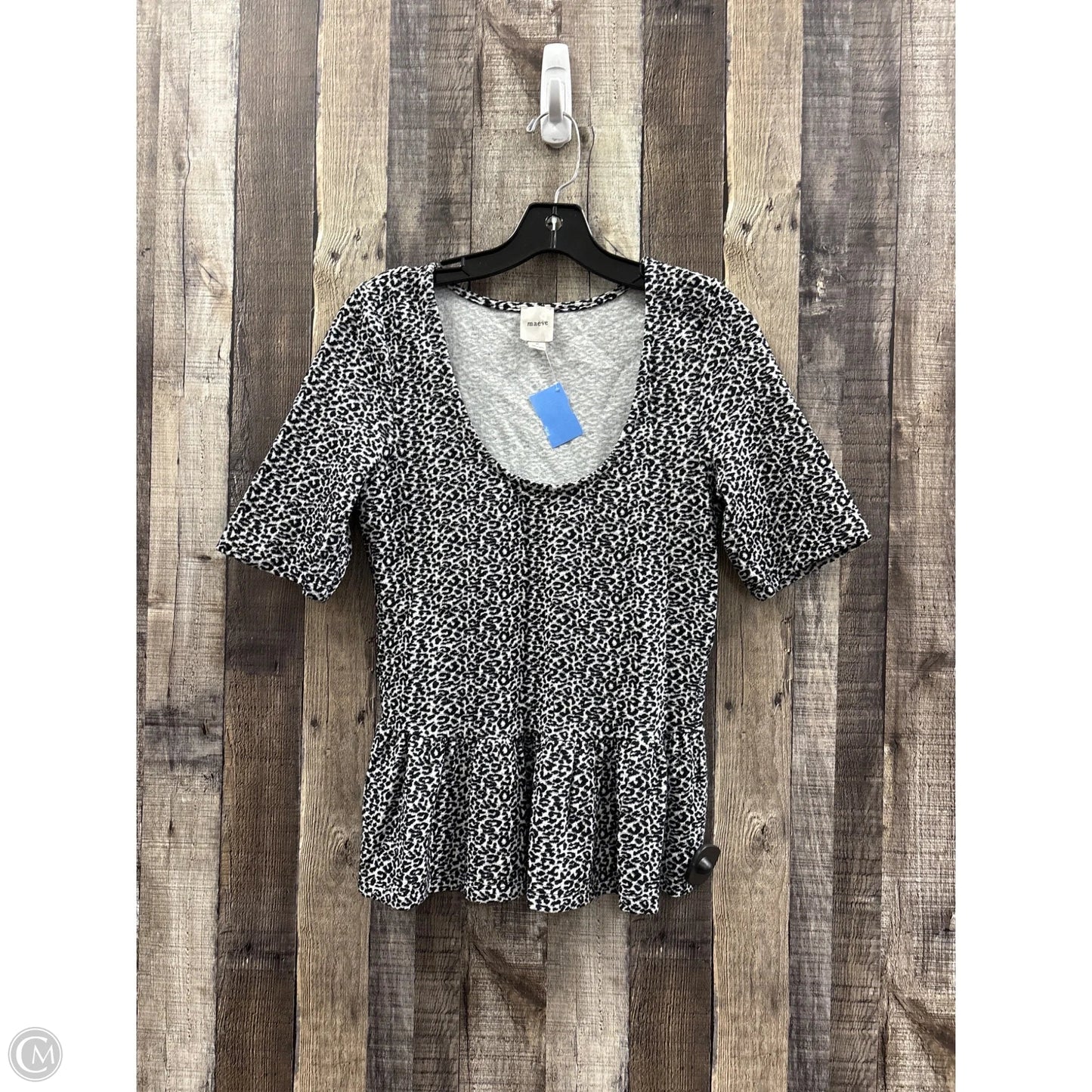 Top Short Sleeve By Maeve In Black & White, Size: M