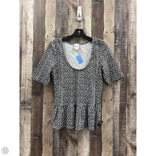 Top Short Sleeve By Maeve In Black & White, Size: M