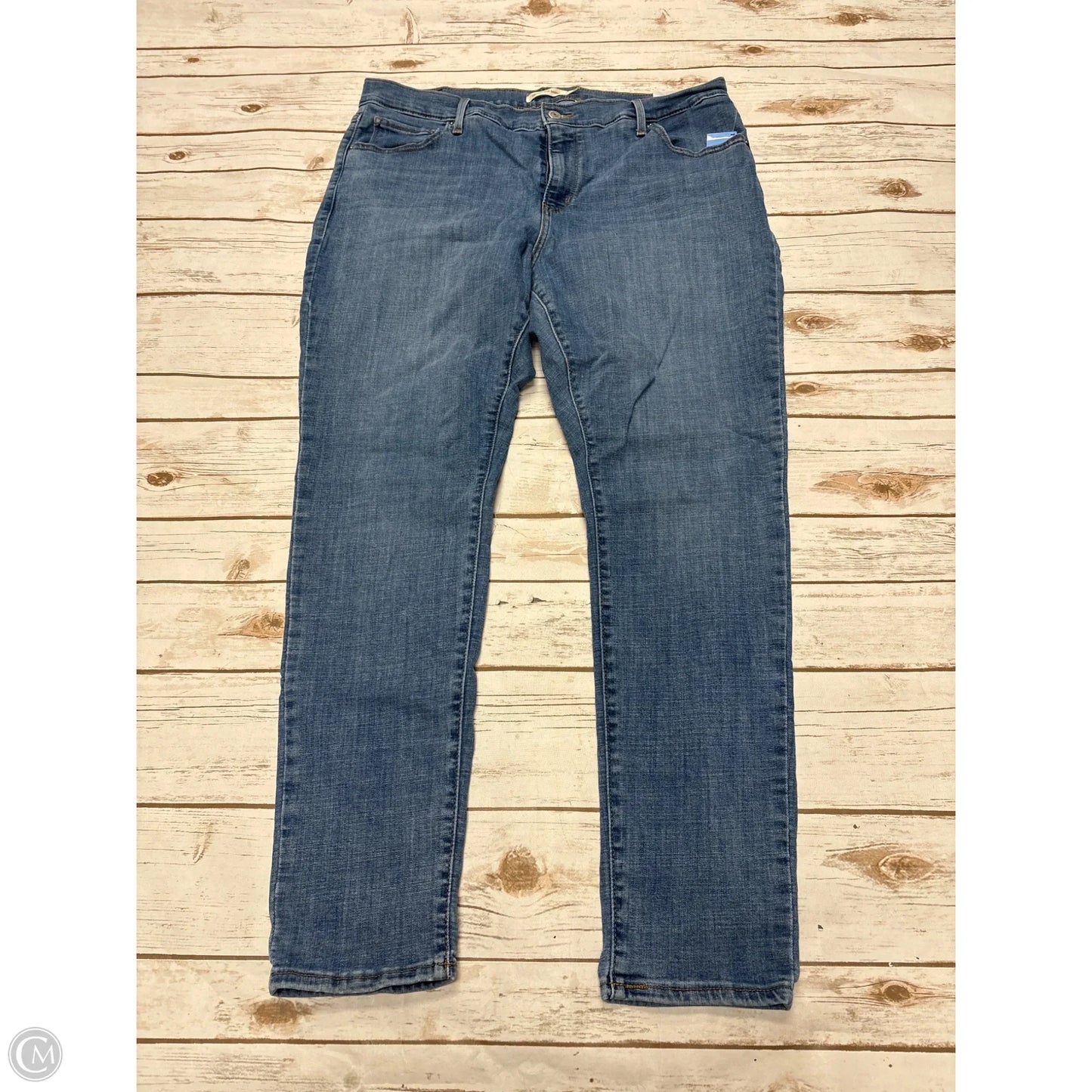 Jeans Straight By Levis In Blue Denim, Size: 18