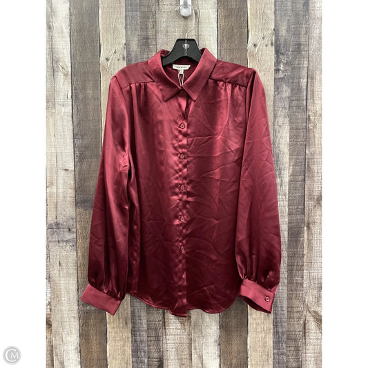 Top Long Sleeve By Max Studio In Maroon, Size: Xl