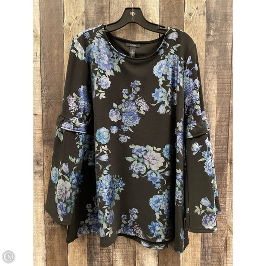 Tunic Long Sleeve By Alfani In Floral Print, Size: Xl