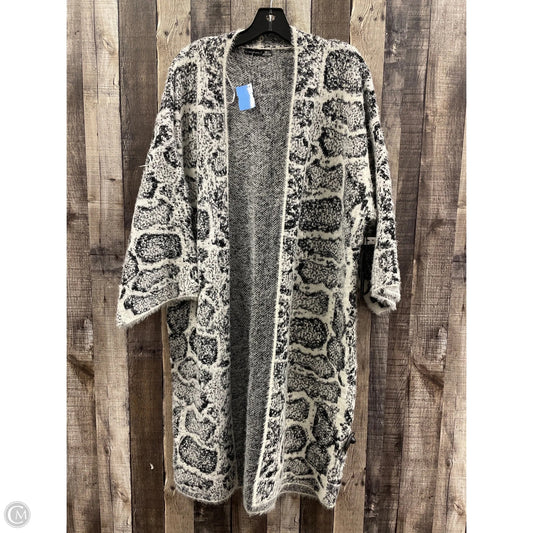 Sweater Cardigan By Black Tape In Green & White, Size: L