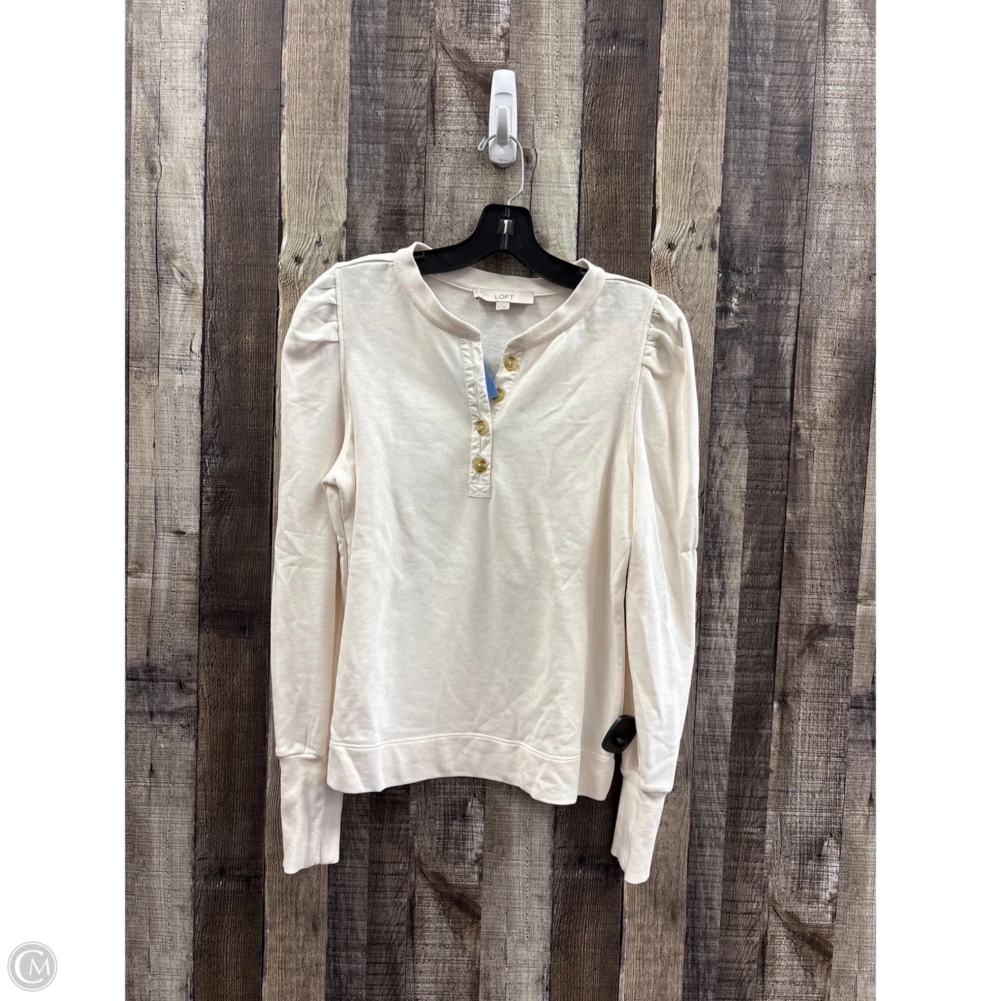Top Long Sleeve By Loft In Cream, Size: S