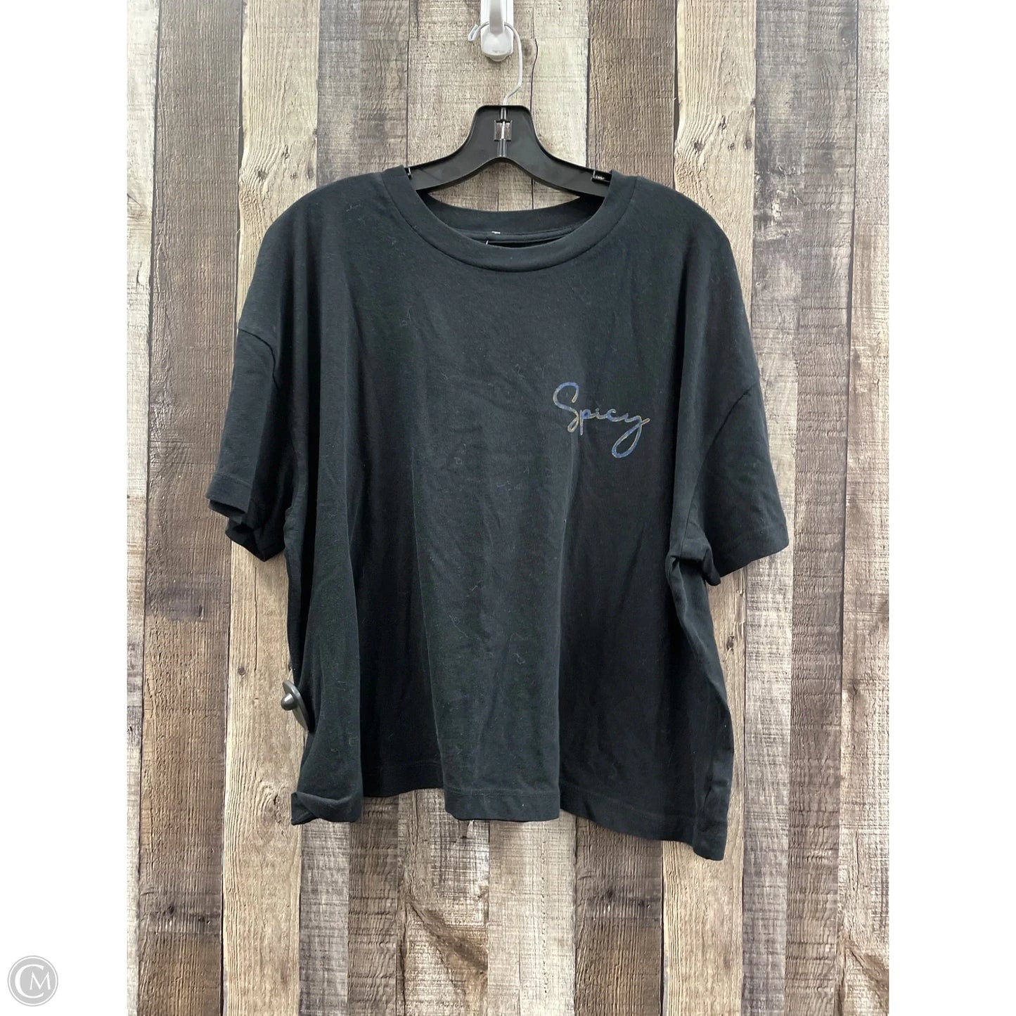 Top Short Sleeve By Universal Thread In Black, Size: L