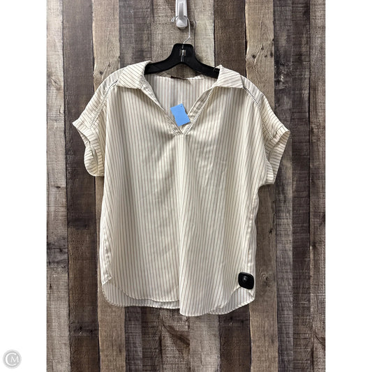 Top Short Sleeve By Timeson In Striped Pattern, Size: M