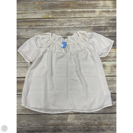 Top Short Sleeve By Loft In Ivory, Size: M