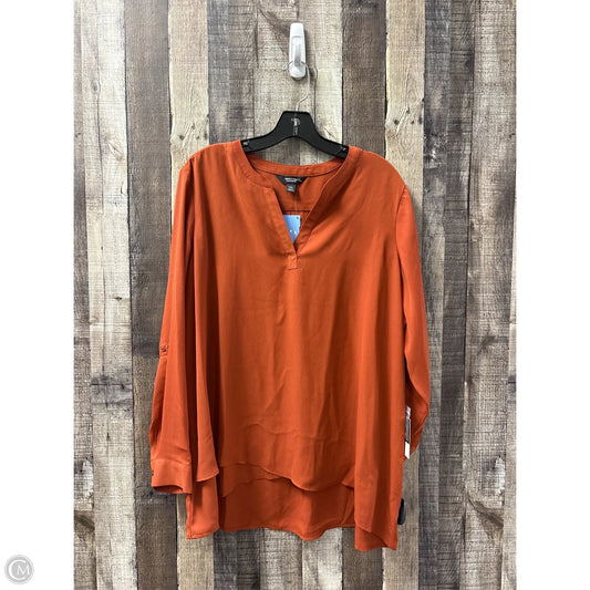 Top Long Sleeve By Simply Vera In Brown, Size: Xxl