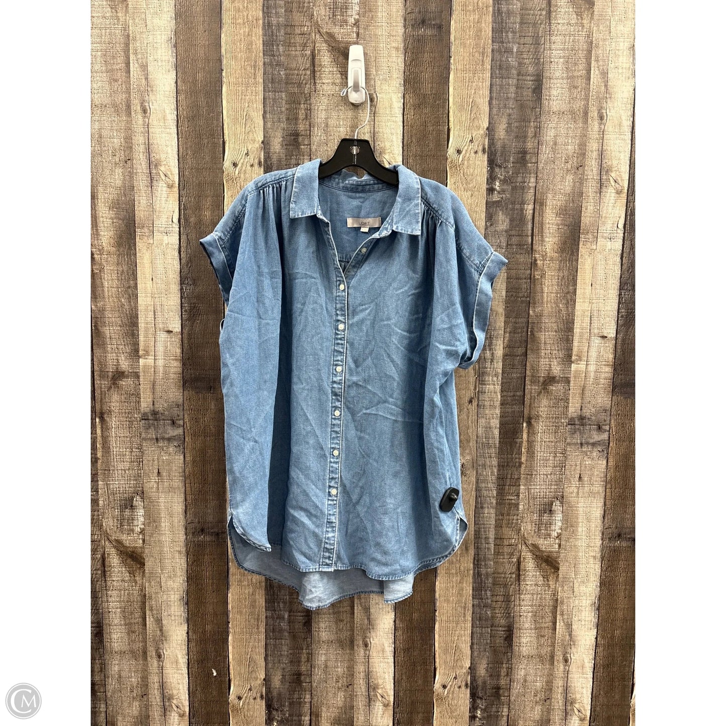 Top Short Sleeve By Loft In Blue, Size: Xl