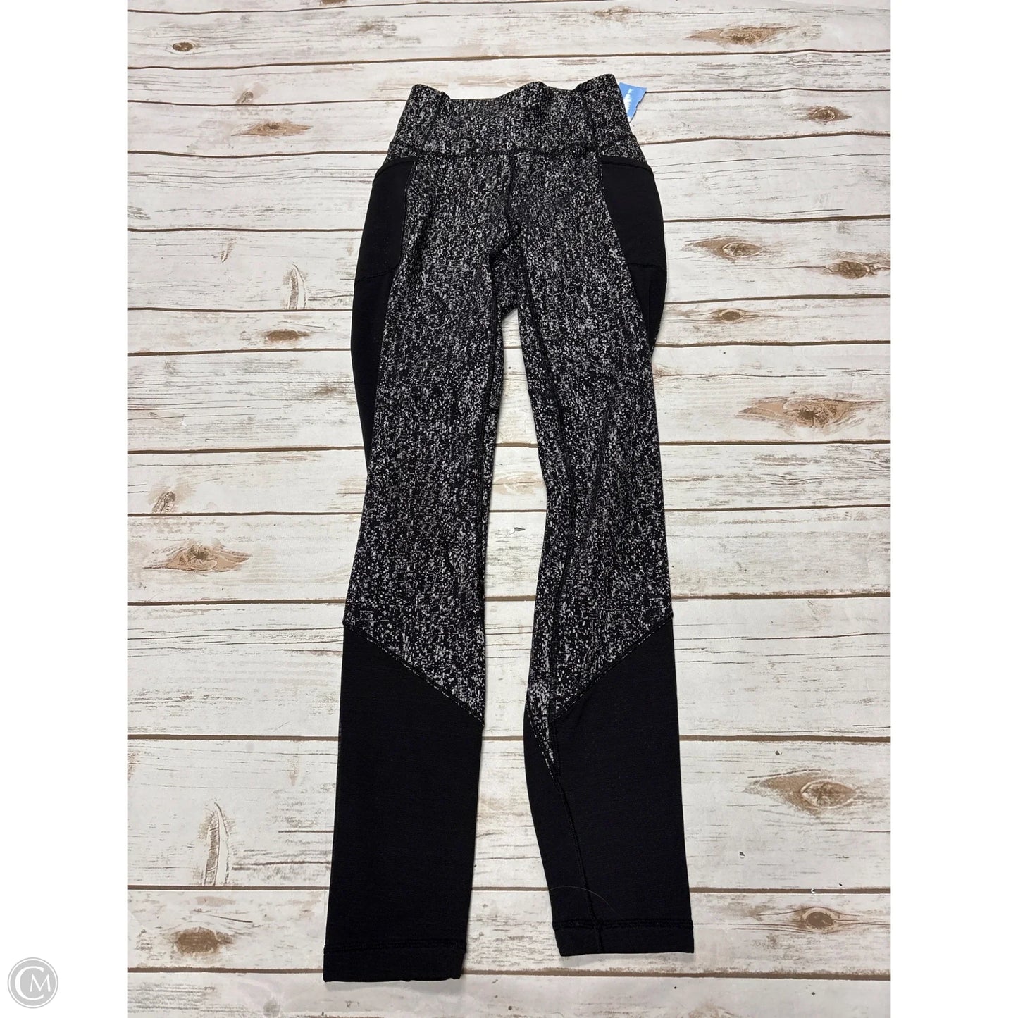 Athletic Leggings By Lululemon In Black & Grey, Size: Xs