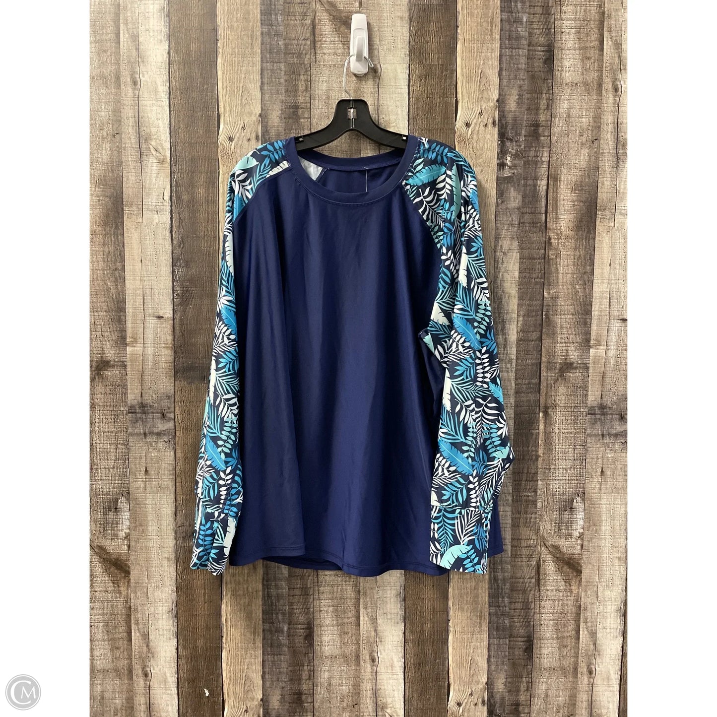 Top Long Sleeve By Cmf In Blue, Size: 4x