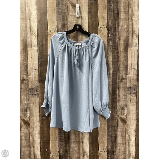 Top Long Sleeve By West Bound In Blue, Size: 3x