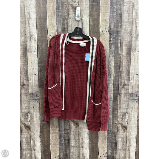 Sweater Cardigan By Universal Thread In Maroon, Size: M