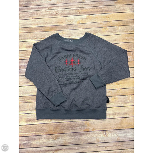 Top Long Sleeve By Cmf In Grey, Size: L