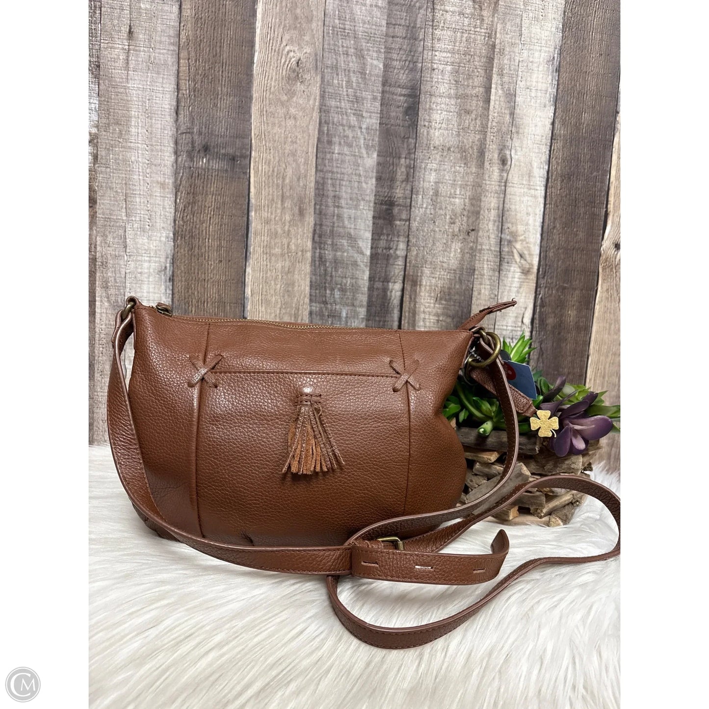 Crossbody Leather By Lucky Brand, Size: Medium