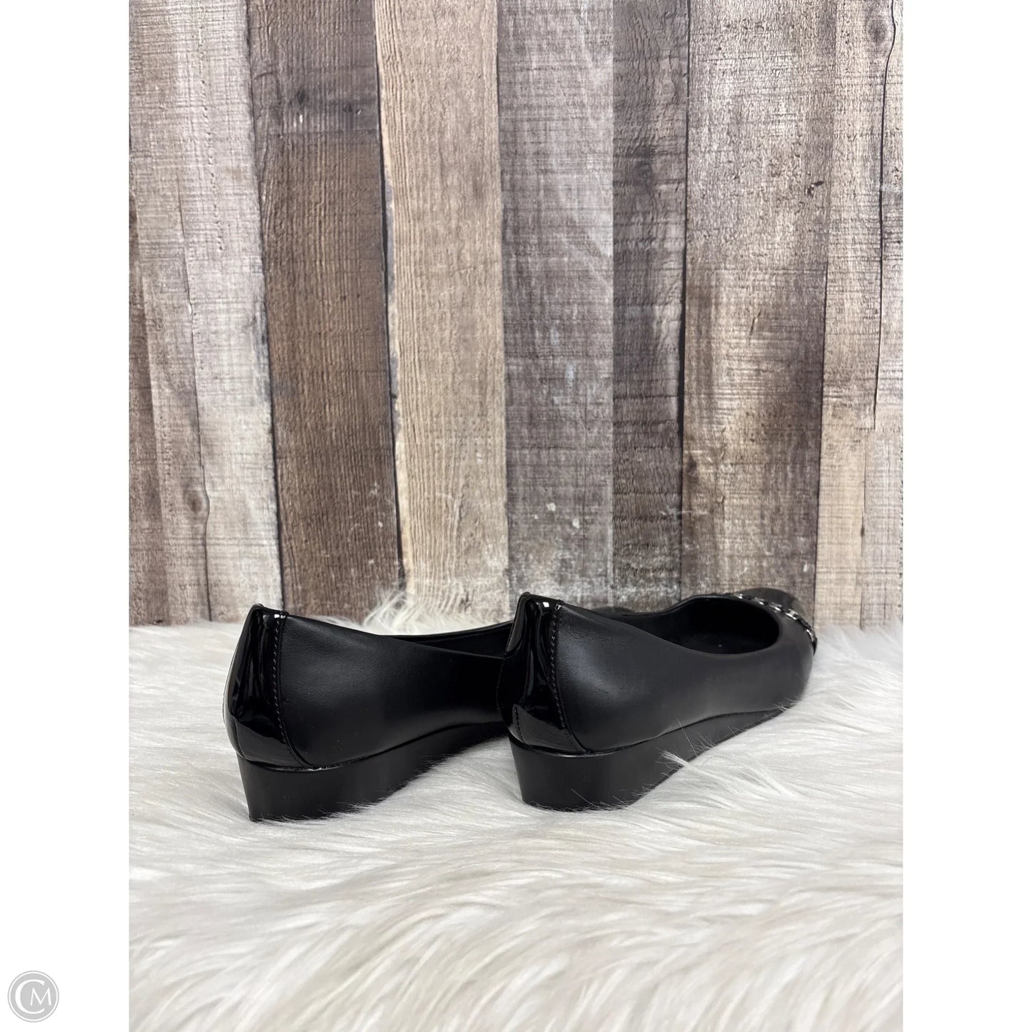 Shoes Flats By Anne Klein In Black & Silver, Size: 7.5