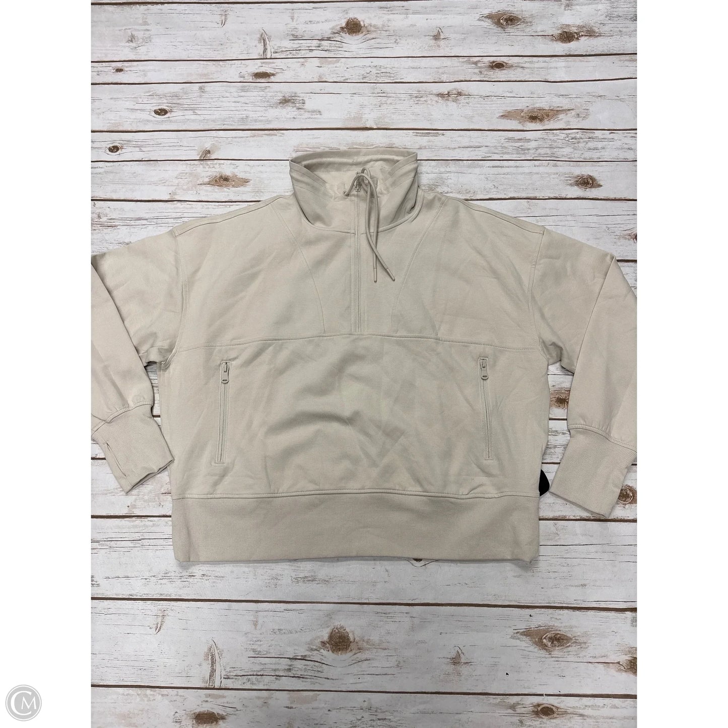 Athletic Top Long Sleeve Collar By Old Navy In Beige, Size: 2x