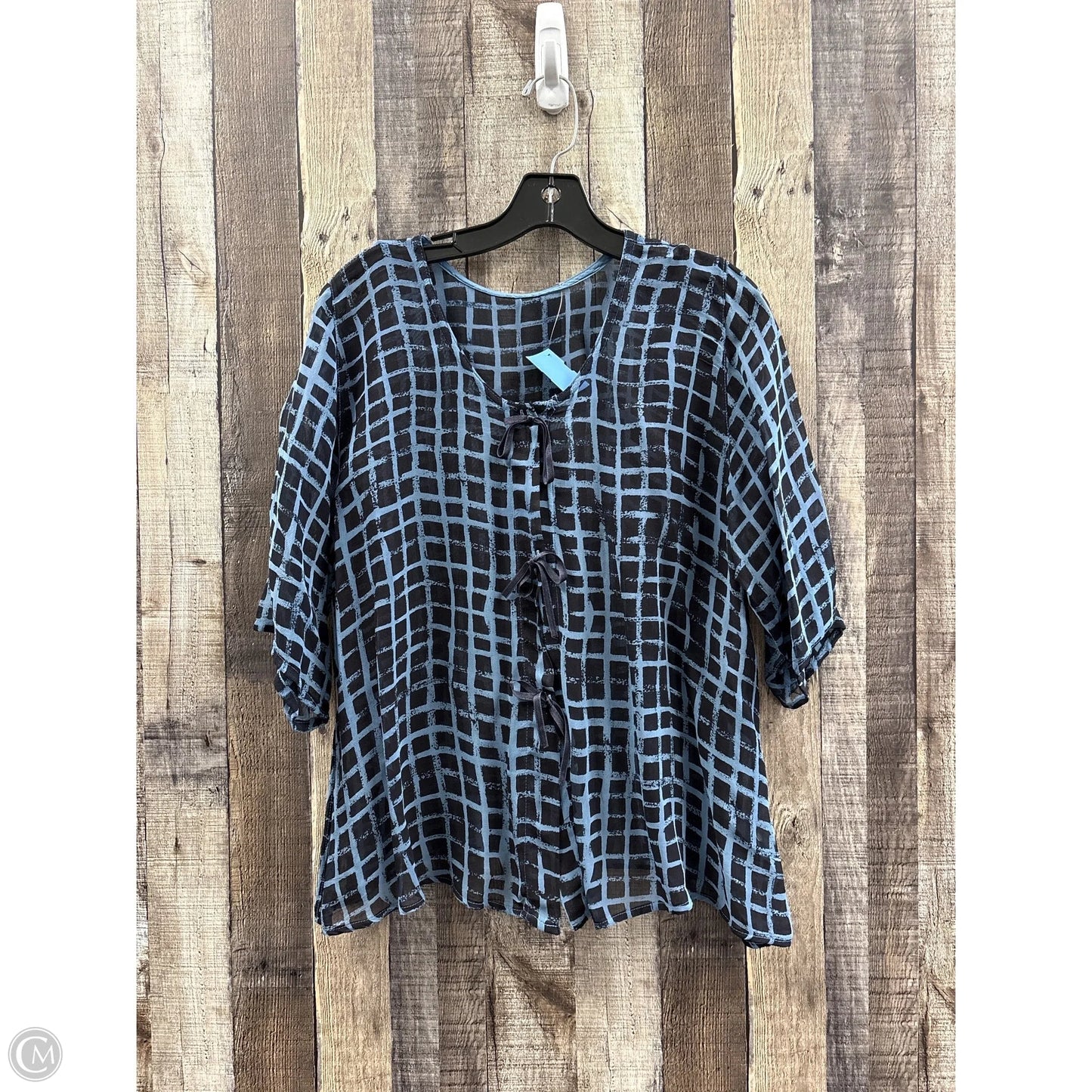 Top Short Sleeve By Cmf In Black & Blue, Size: M
