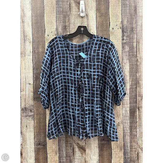 Top Short Sleeve By Cmf In Black & Blue, Size: M