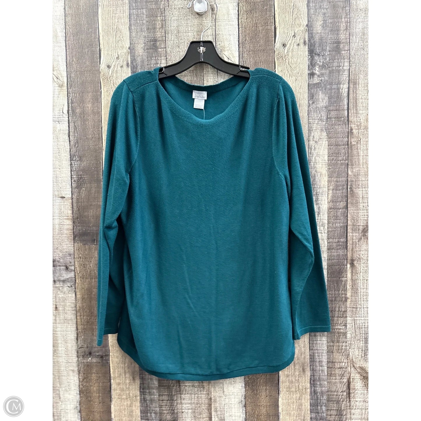 Top Long Sleeve By Chicos In Green, Size: L