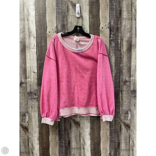Sweatshirt Crewneck By Bibi In Pink, Size: M