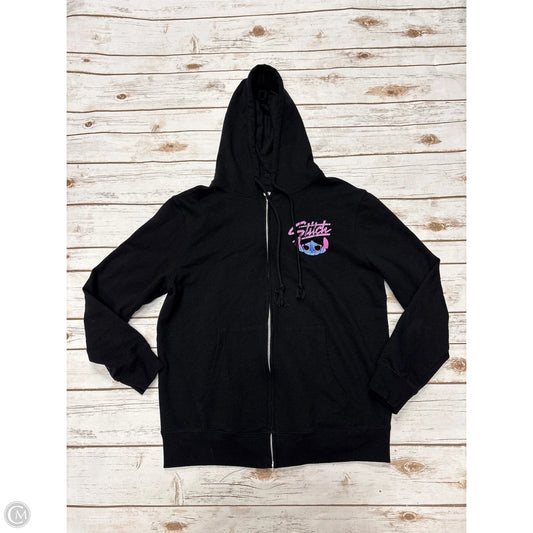 Sweatshirt Hoodie By Disney In Black, Size: L