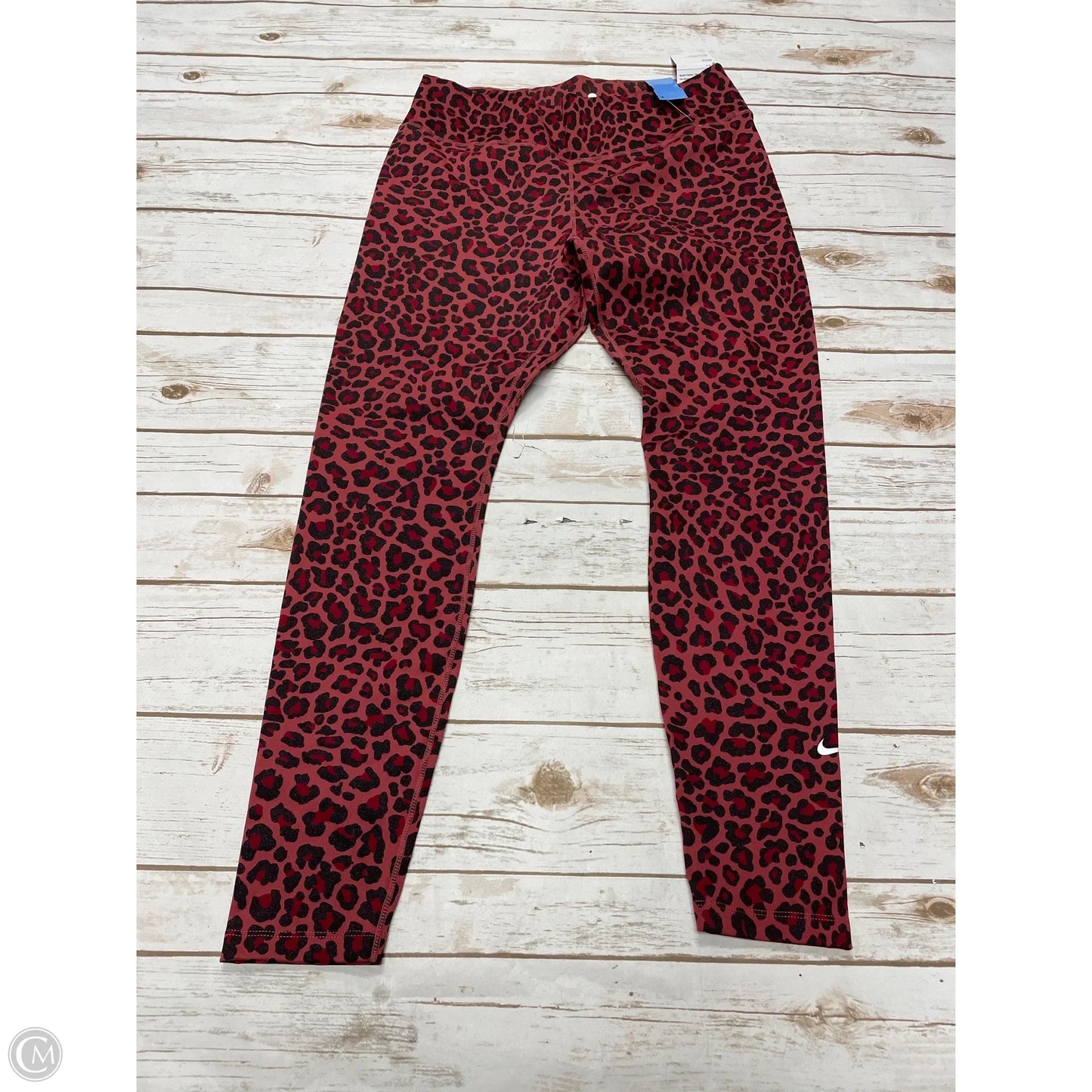 Athletic Leggings By Nike In Red, Size: L