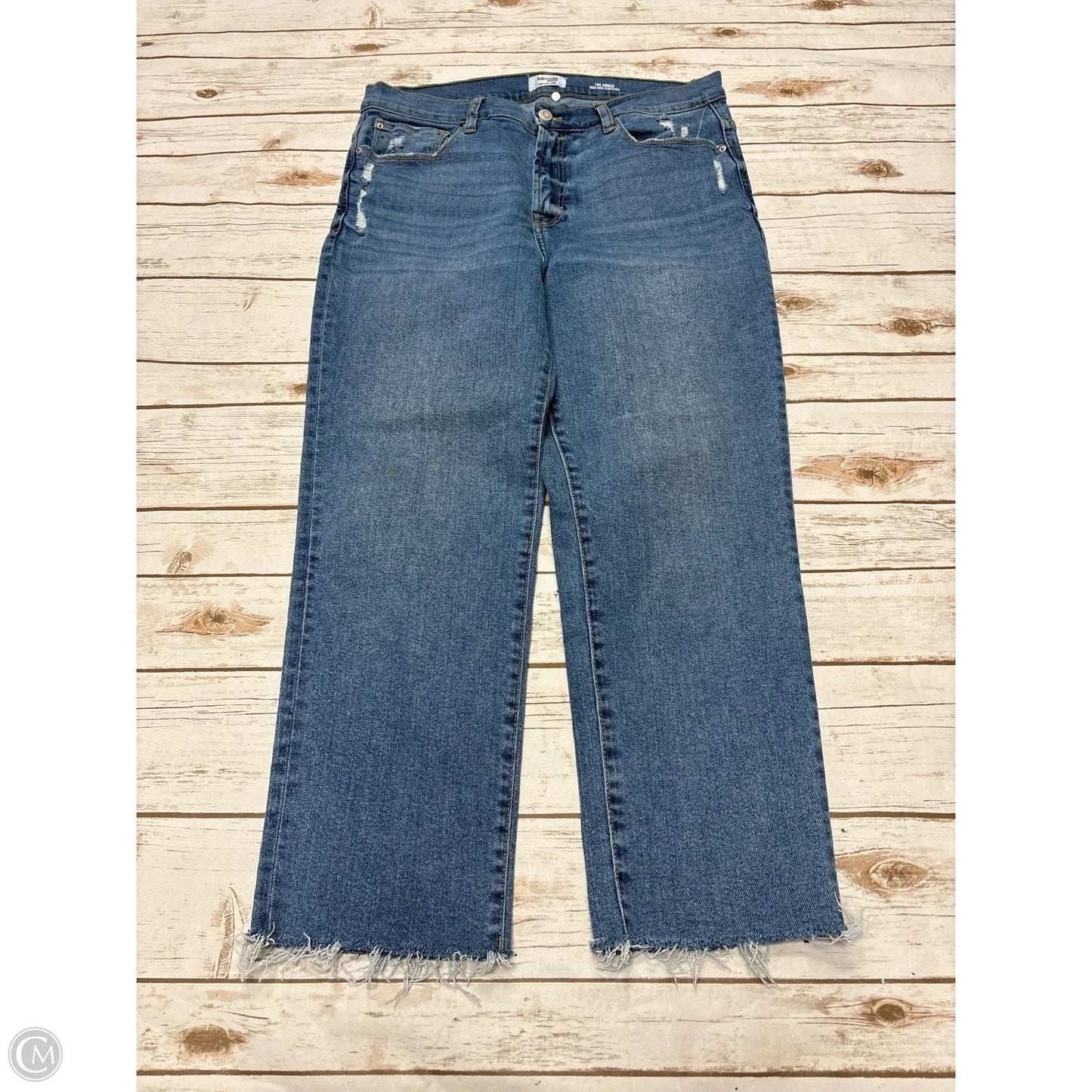 Jeans Straight By Kensie In Blue Denim, Size: 14