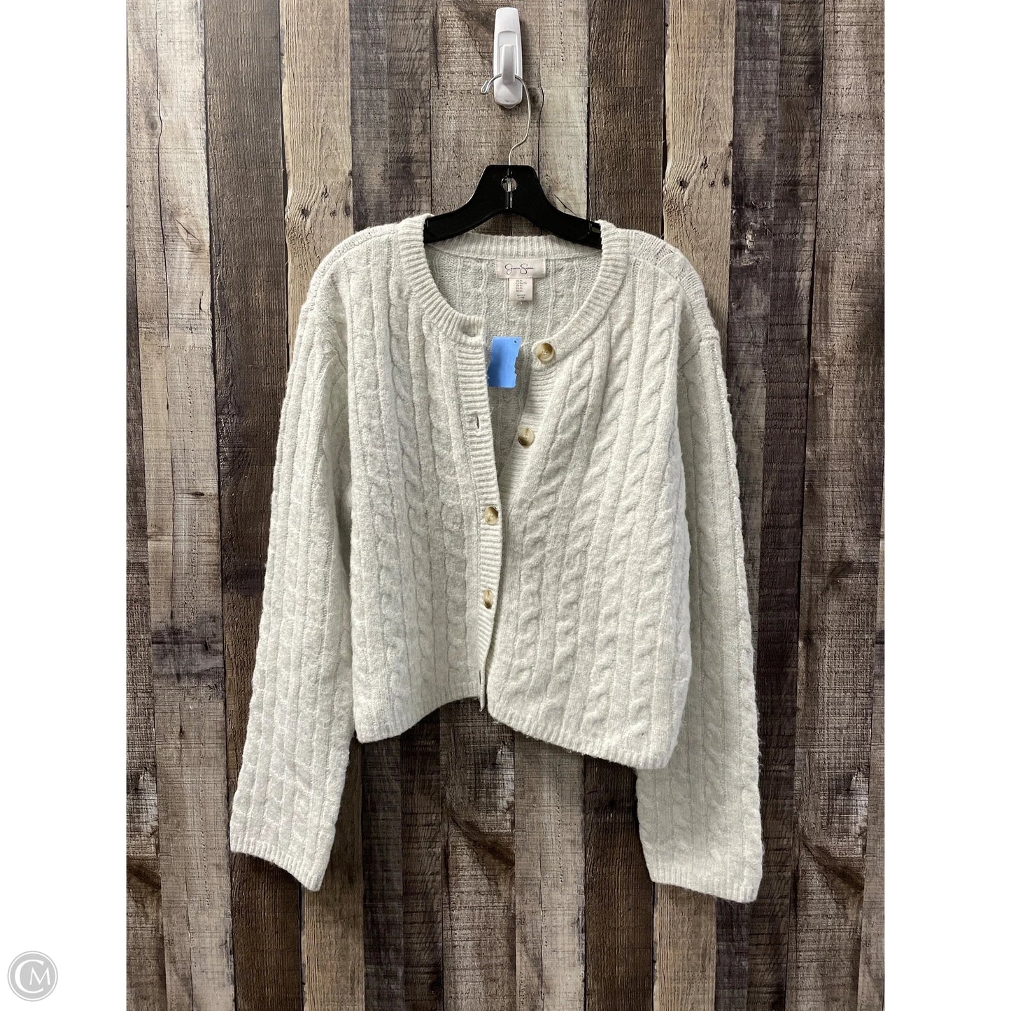 Sweater Cardigan By Jessica Simpson In Grey, Size: Xl