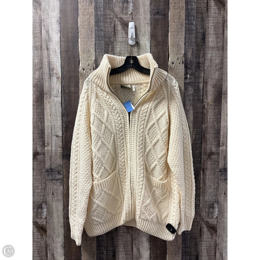 Sweater Cardigan By Clothes Mentor In Ivory, Size: M
