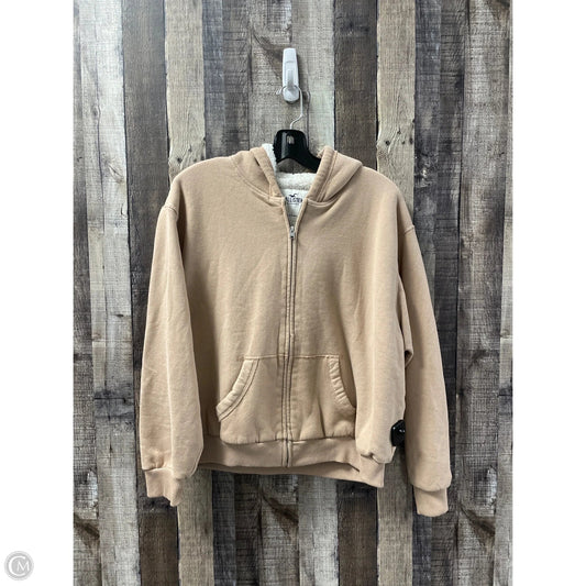 Jacket Fleece By Hollister In Tan, Size: L
